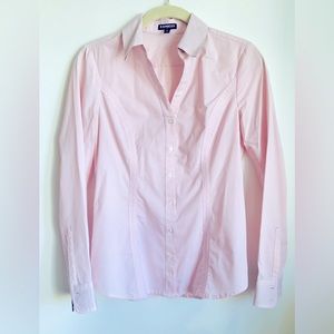 Size XS Express Pink Striped Button Down Shirt